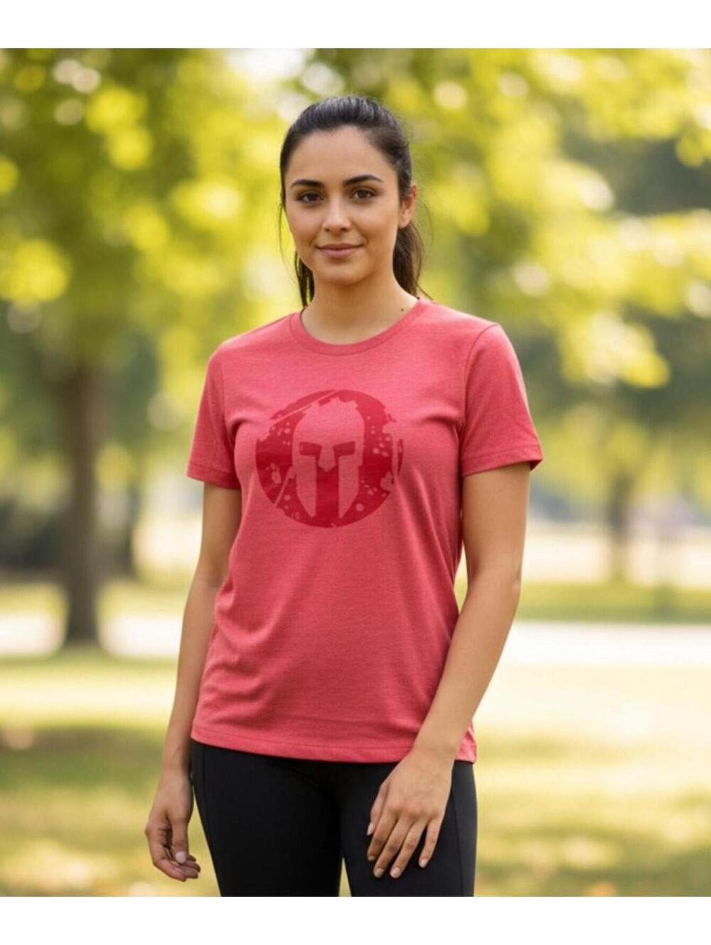 New Women’s Size L Red Craft Spartan Race OCR Tri-Blend T-Shirt Mudrace